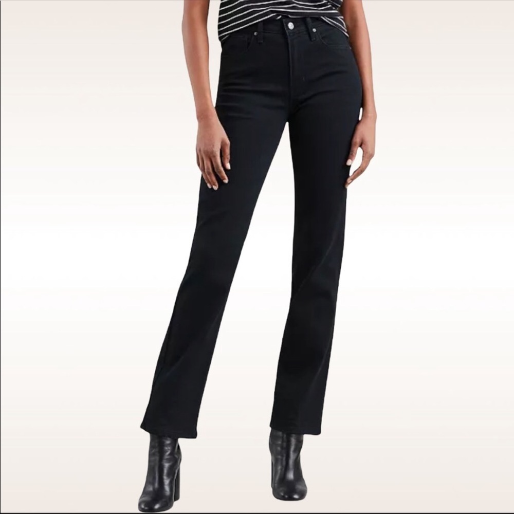 Levi’s 724 high rise straight black jeans size 27